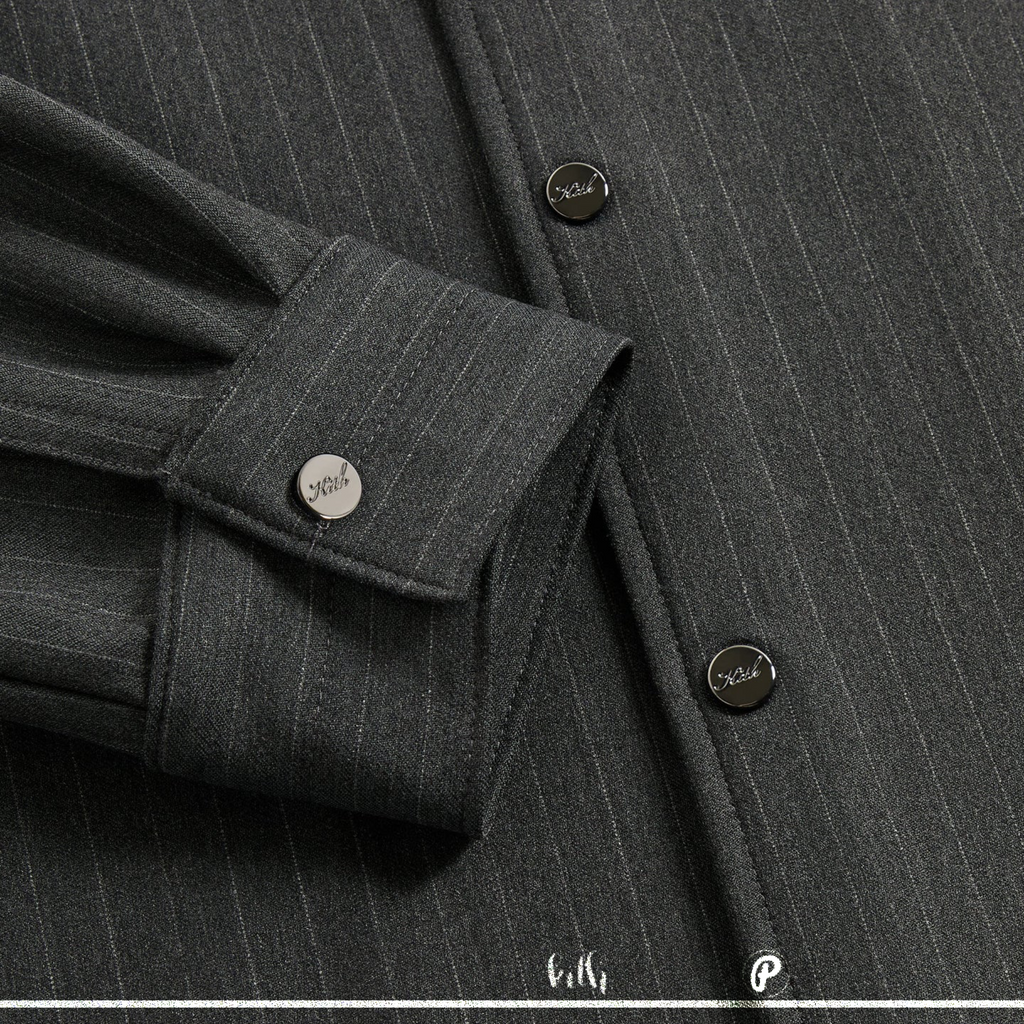 Kith Double Weave Montague Shirt Dark Heather Grey 2026