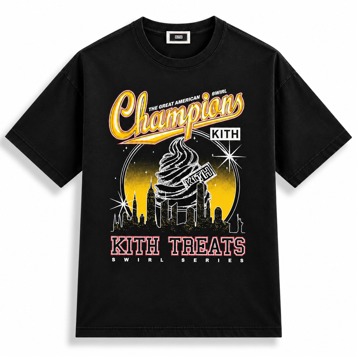 Kith Treats Swirl Champions Vintage Tee Black 2024