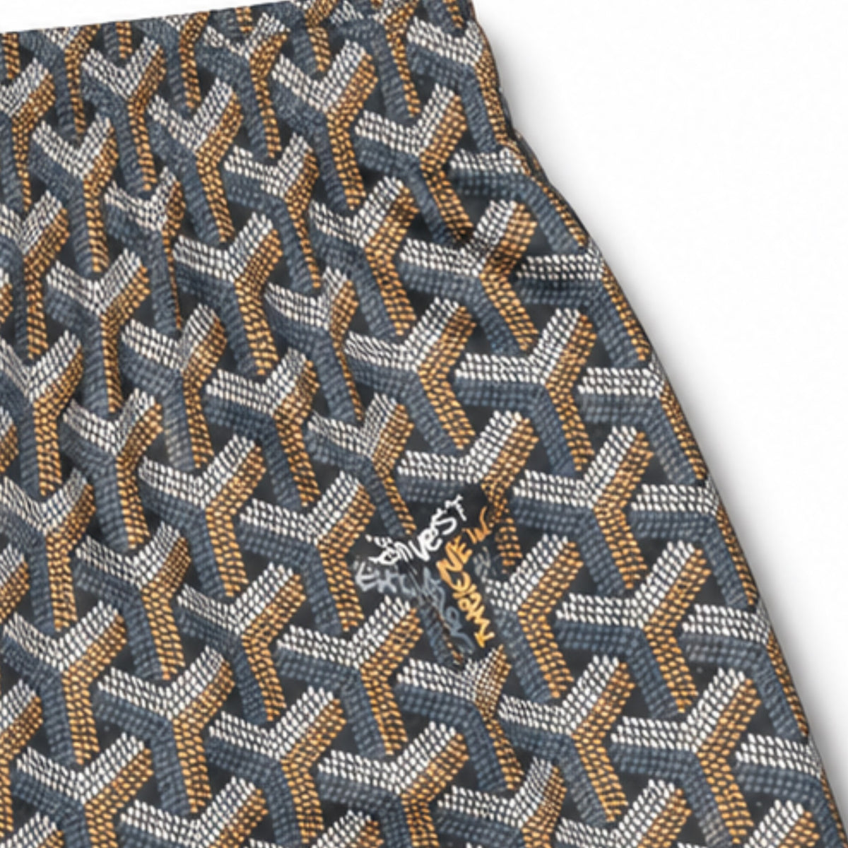 Bravest Studios Goyard-Inspired Mesh Monogram Shorts Gray 2020 (USED)