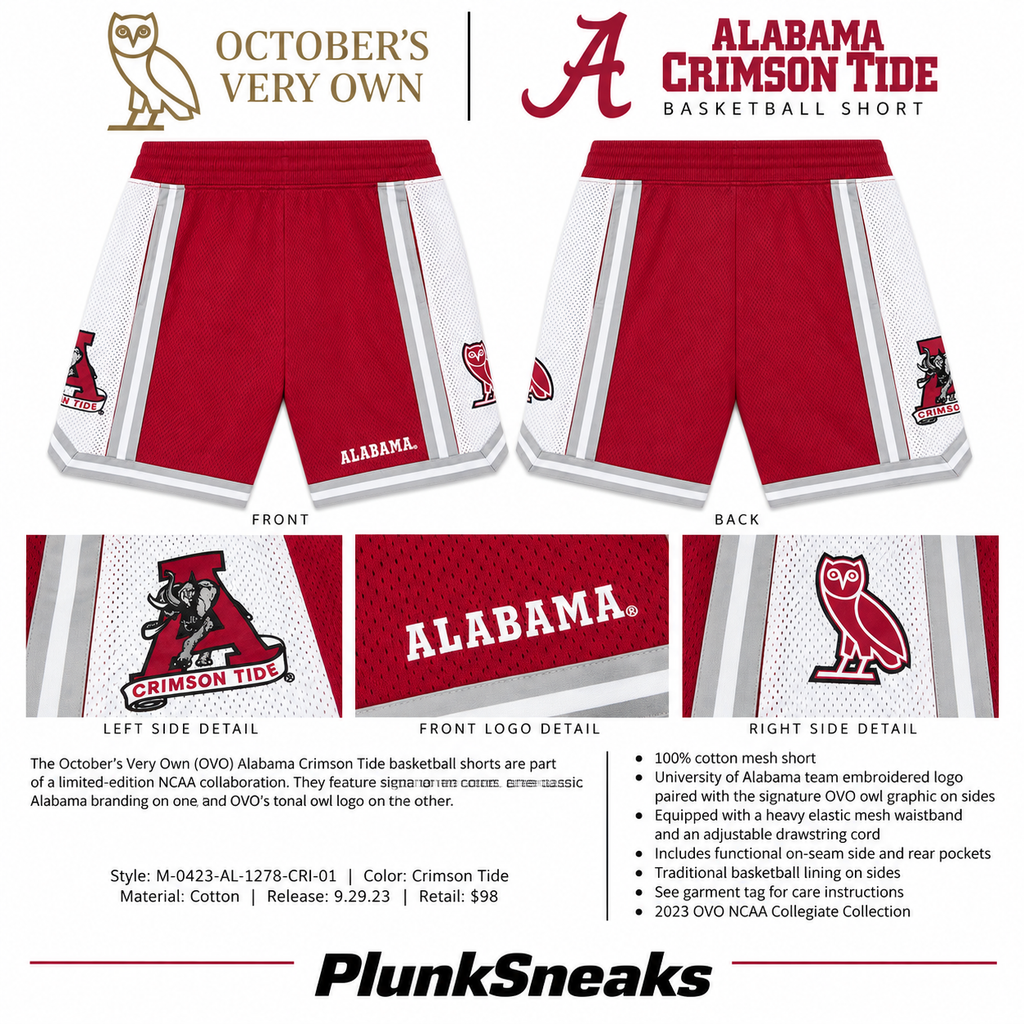 Octobers Very Own Alabama Crimson Tide Basketball Short Crimson Red 2023
