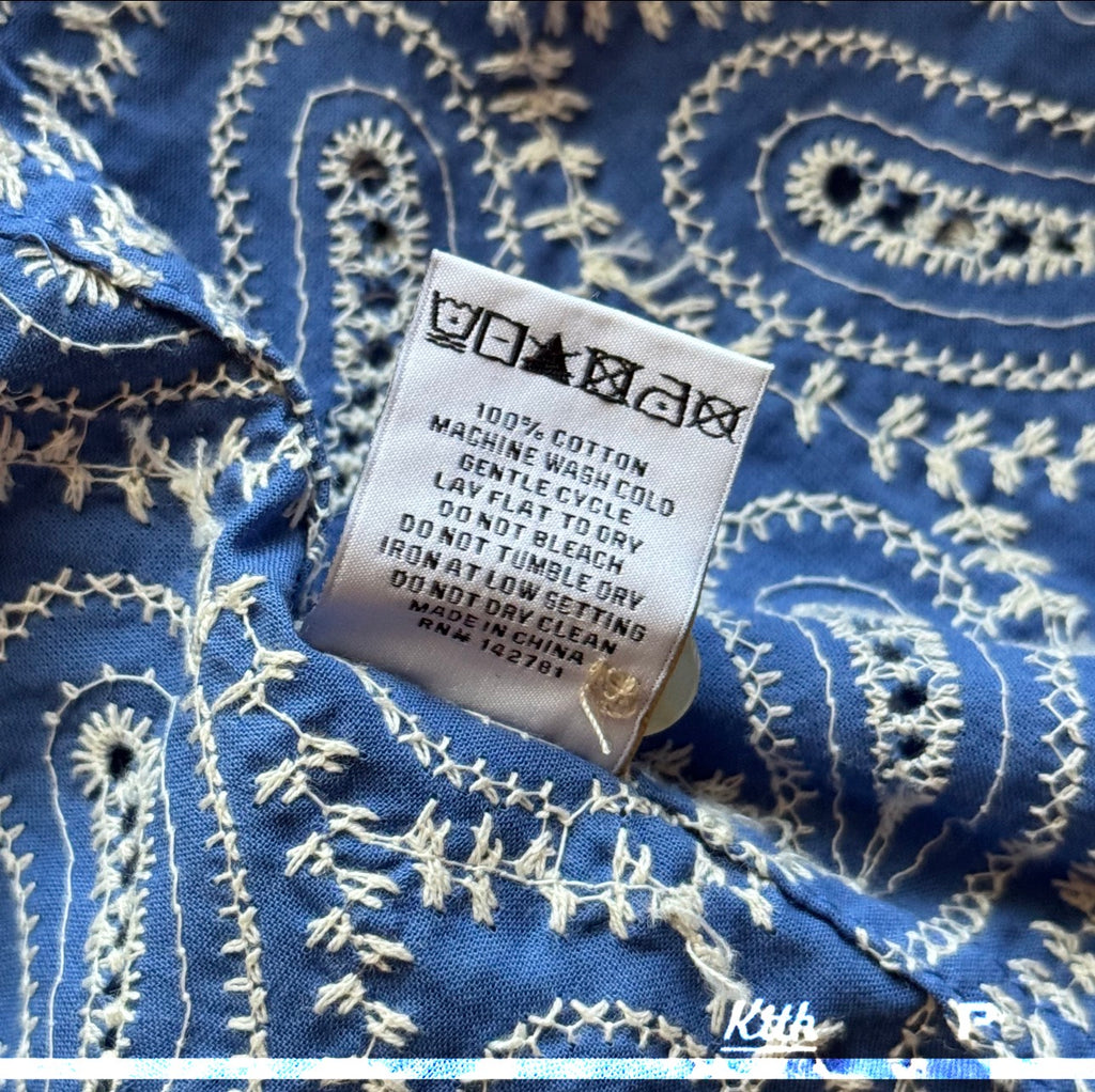 Aimé Leon Dore Paisley Embroidered Button Down Blue 2024