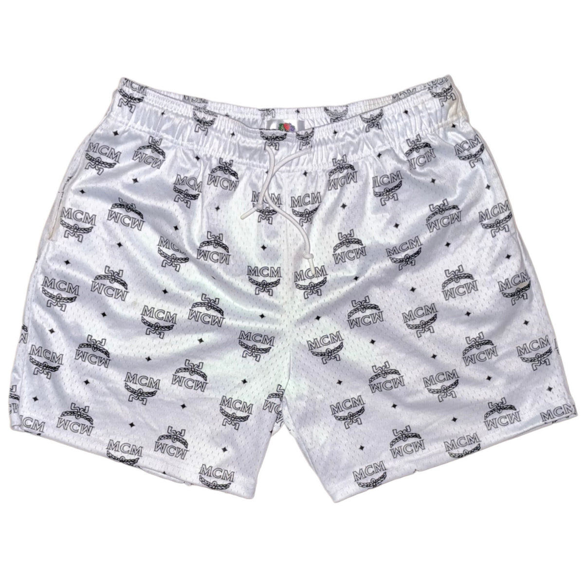 Mr Remade MCM-Inspired Mesh Monogram Shorts White 2021 (USED)