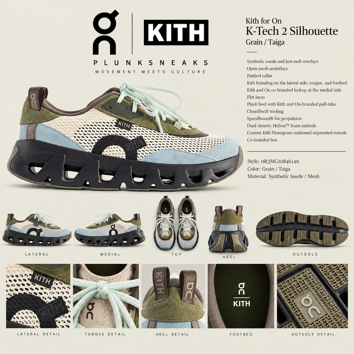Kith for On K-Tech 2 Grain Taiga 2026