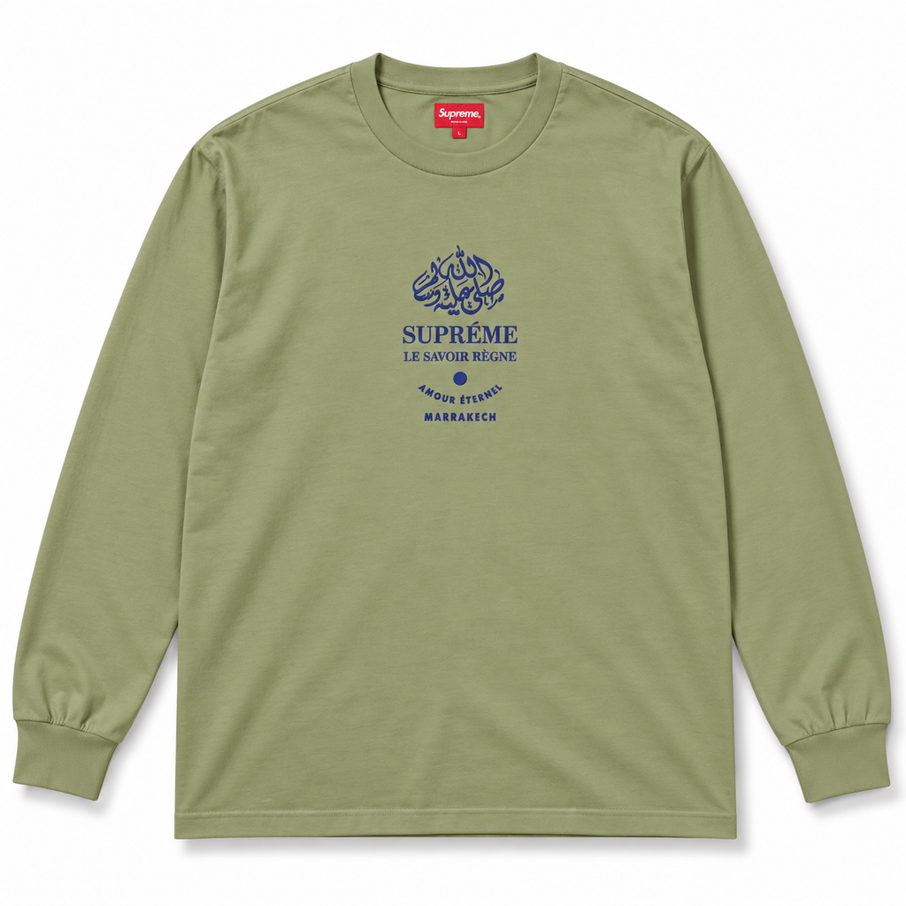 Supreme Marrakech Long Sleeve Tee Olive 2019 (USED)