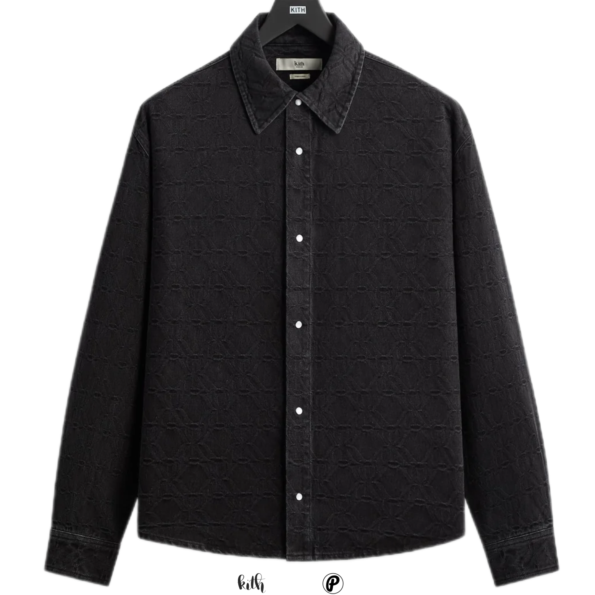 Kith Jacquard Crest Apollo Shirt Black 2026
