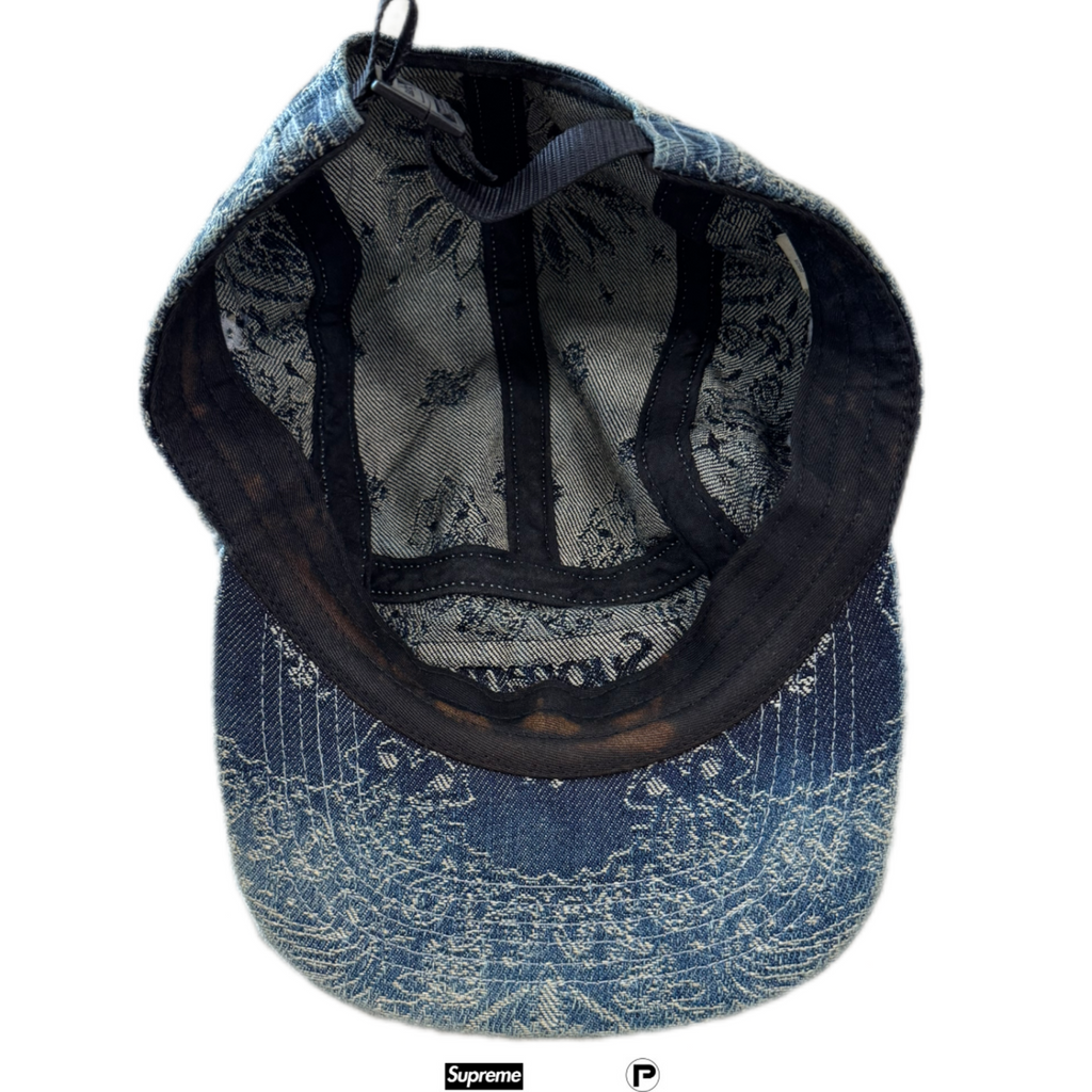 Supreme Bandana Jacquard Paisley Denim Camp Cap 2025