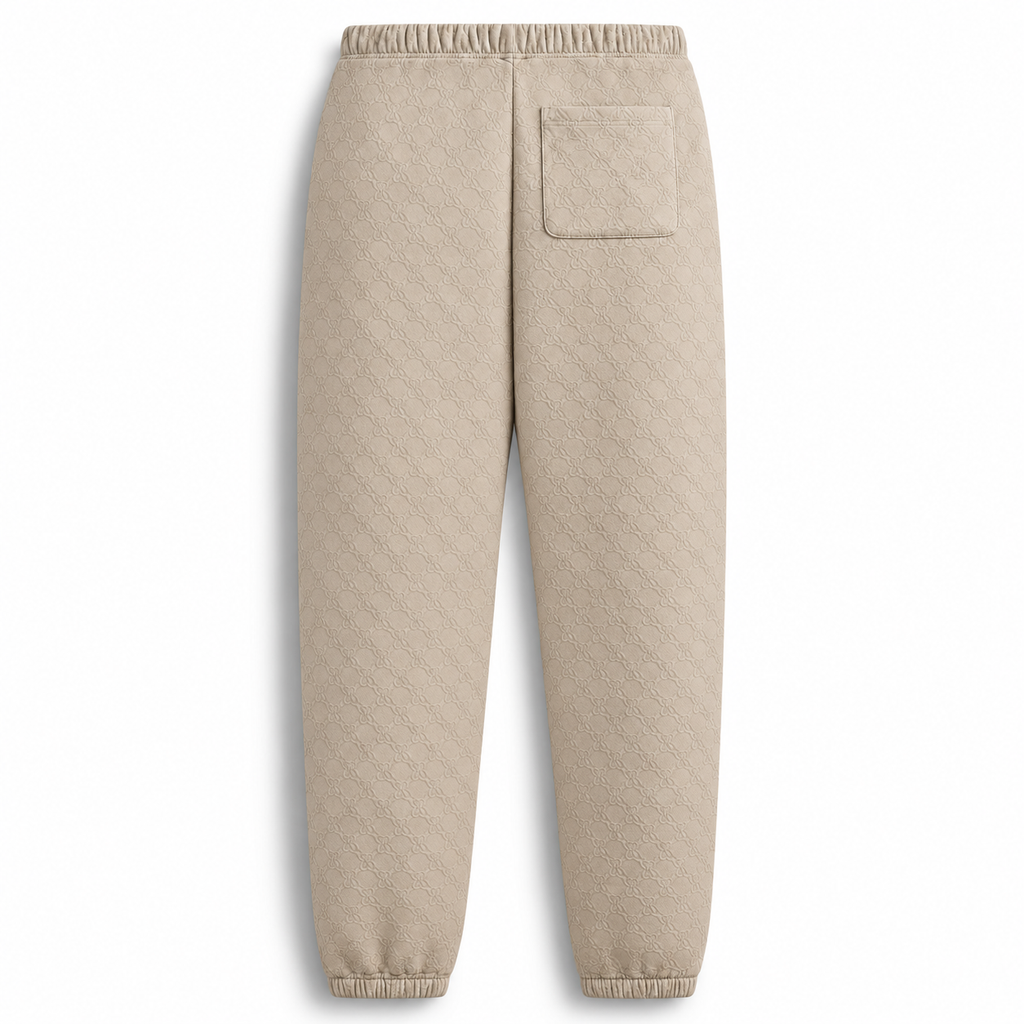 Kith Bonded Fleece Monogram Nelson Sweatpant Sandy Heather 2024