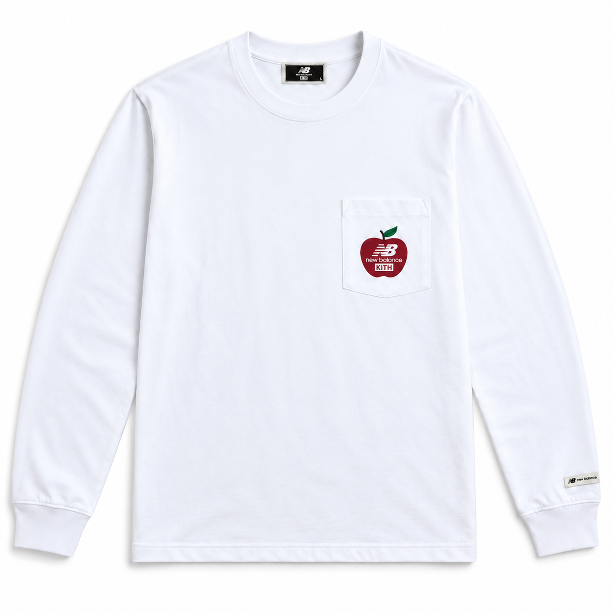 Kith & New Balance NY Woodblock Long Sleeve Pocket Tee White 2026