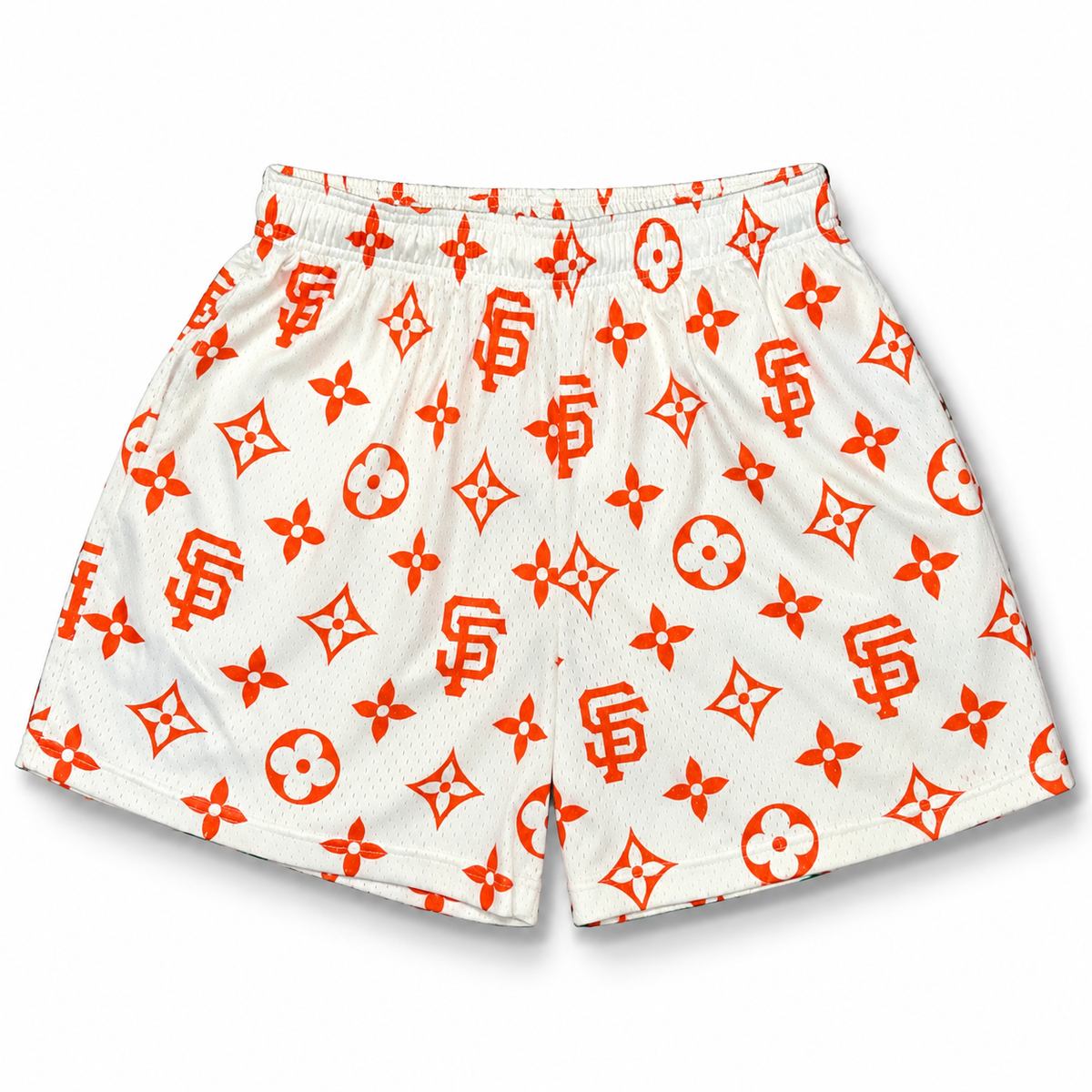Bravest Studios San Francisco Giants Louis Vuitton-Inspired Mesh Monogram Shorts Cream 2021