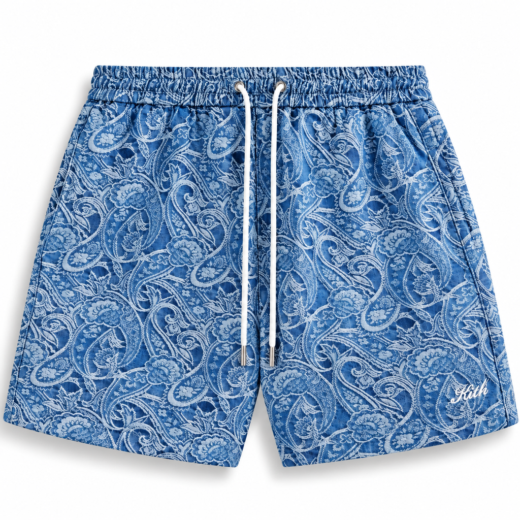 Kith Japanese Indigo Paisley Active Short Light Indigo 2023 (NEW-)