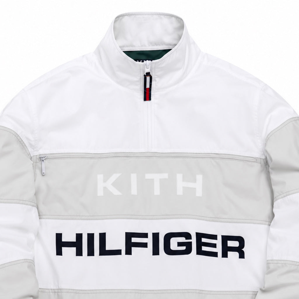 Kith x Tommy Hilfiger Stripe Woven Pullover Jacket White Grey 2019 (USED)