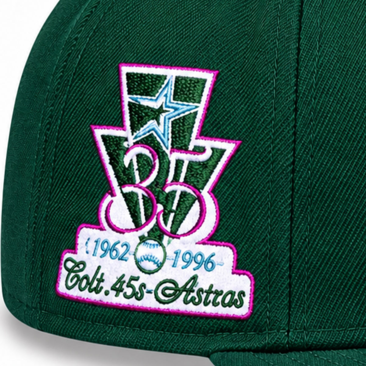 Hat Club Satin Collection New Era Houston Astros Colt .45s 35th Anniversary 59FIFTY Fitted Hat Forest Green 2022
