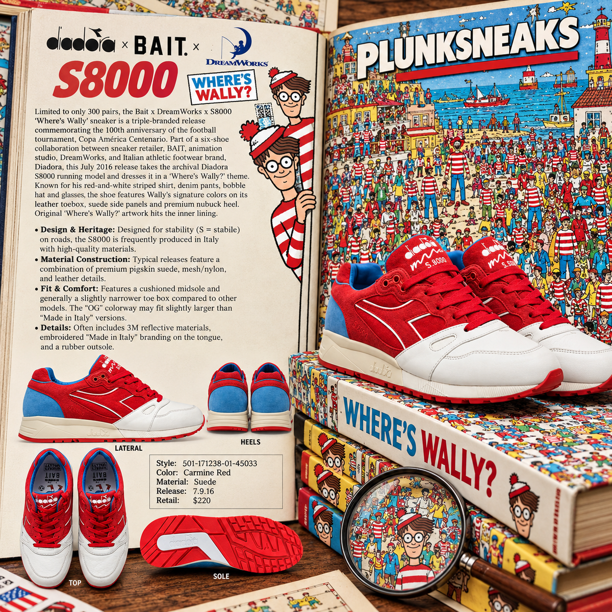 BAIT Dreamworks Diadora S8000 Where Is Wally 2016 (USED)