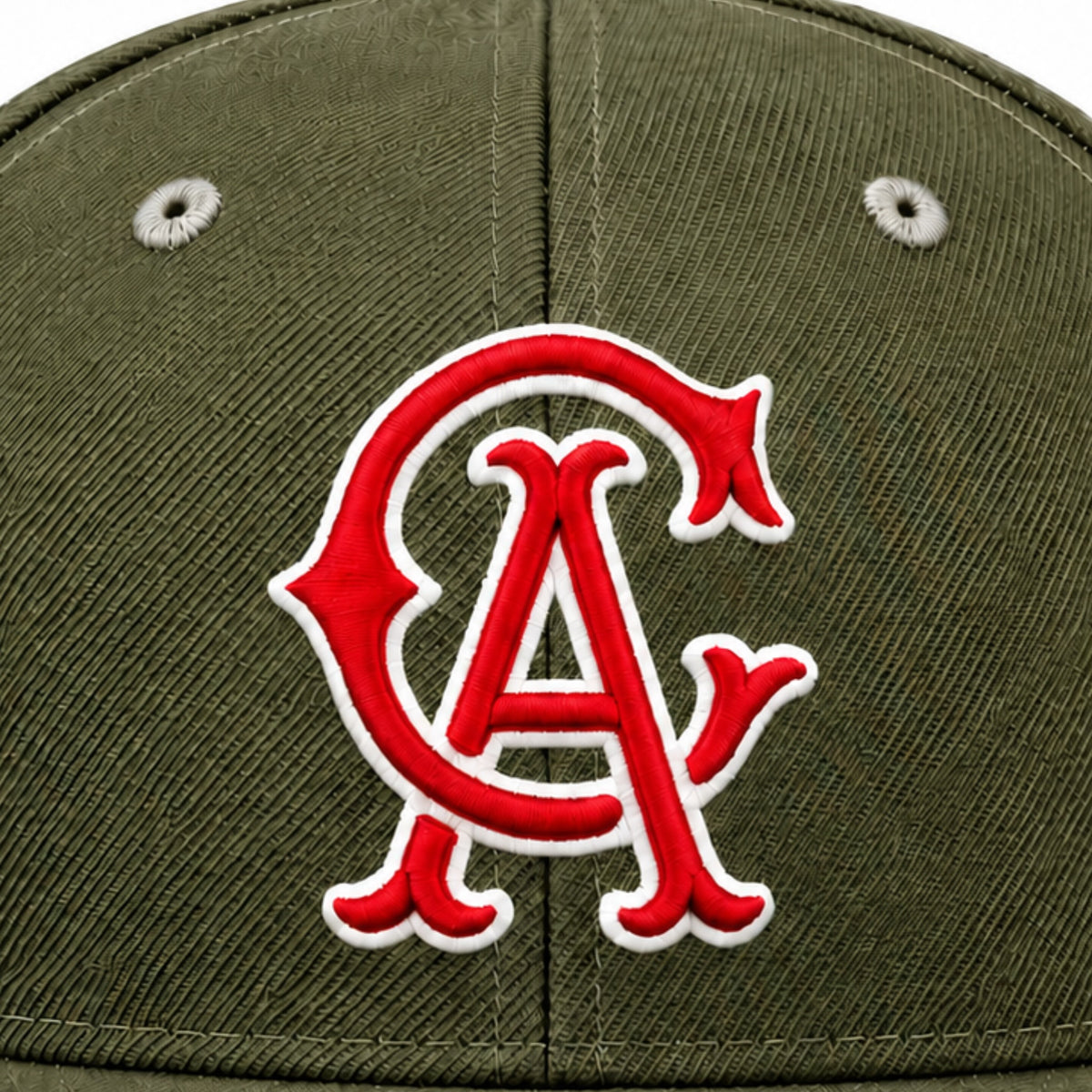 Hat Club New Era California Angels 59FIFTY Fitted Hat Olive Red 2022