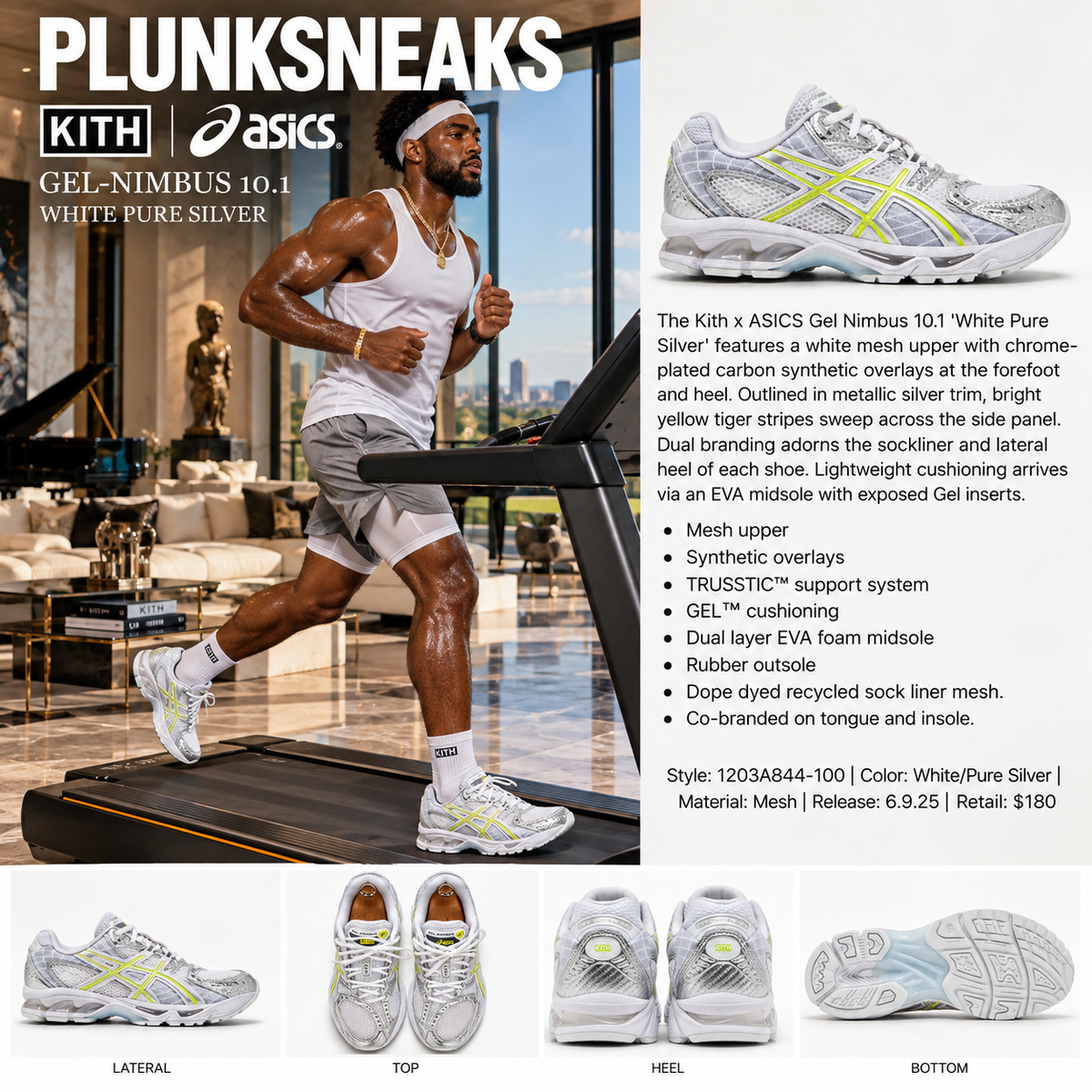 Kith ASICS GEL Nimbus 10.1 White Pure Silver 2025 (USED)