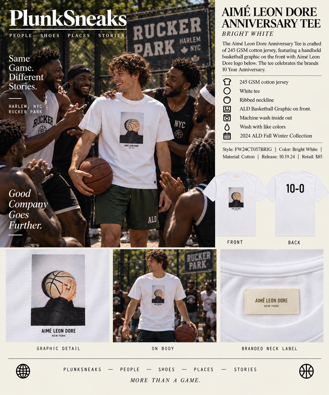 Aimé Leon Dore Anniversary Tee White 2024