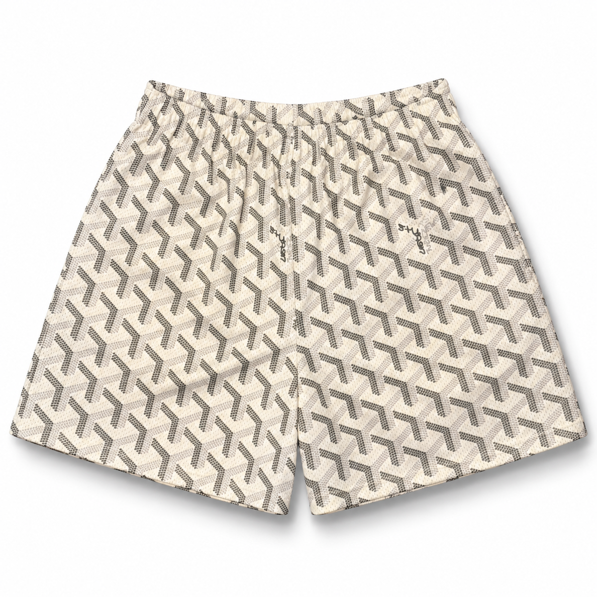 Bravest Studios Goyard-Inspired Mesh Monogram Shorts Cream 2020 (USED)