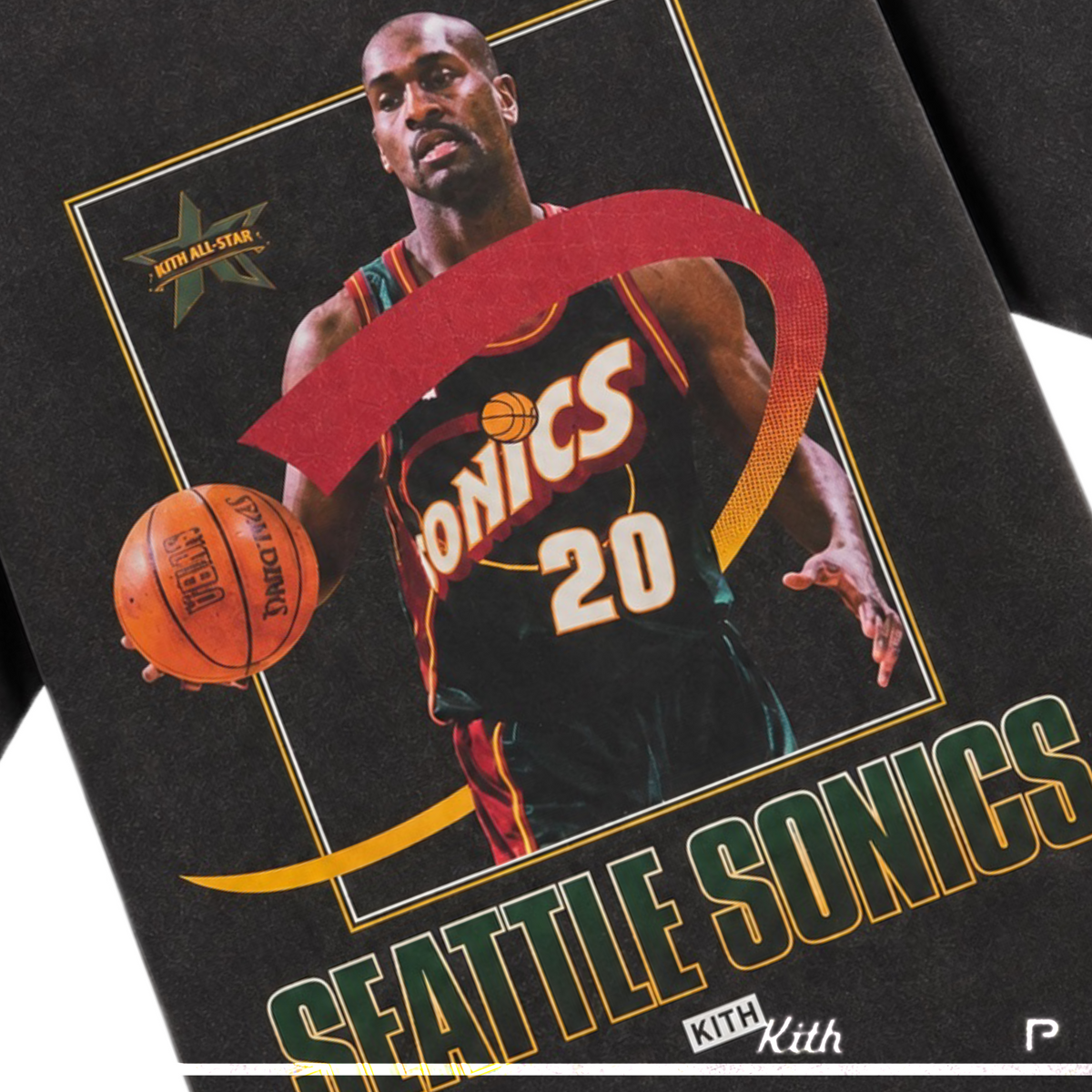 Kith for NBA All-Star Seattle SuperSonics Gary Payton Vintage Tee Black 2026
