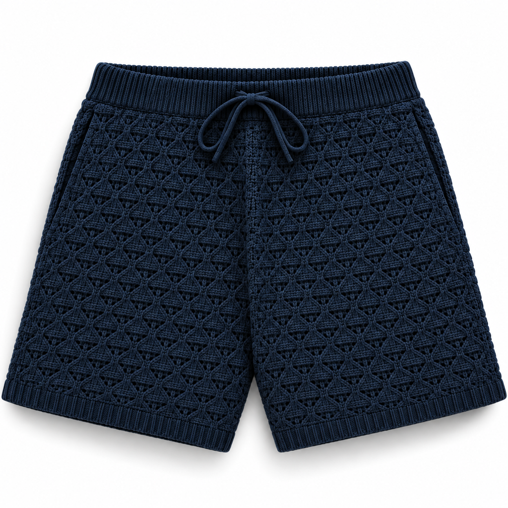 Aimé Leon Dore Cotton Eyelet Knit Short Navy 2023 (USED)