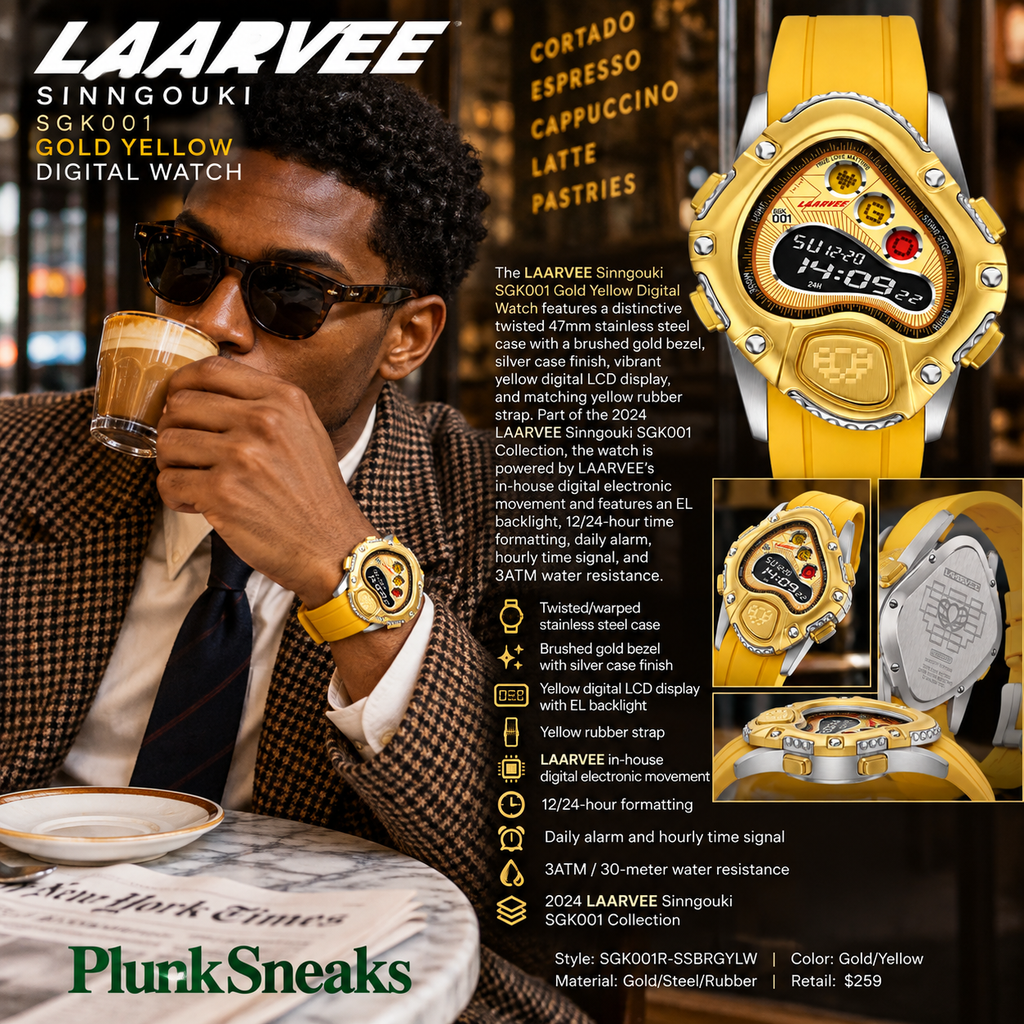 LAARVEE Sinngouki SGK001 Gold Yellow Digital Watch 2024 (NEW-)