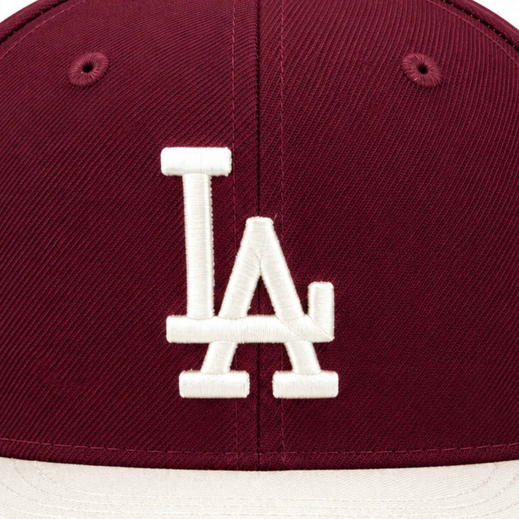 Hat Club New Era Los Angeles Dodgers 100th Anniversary 59FIFTY Fitted Hat Maroon Cream 2022