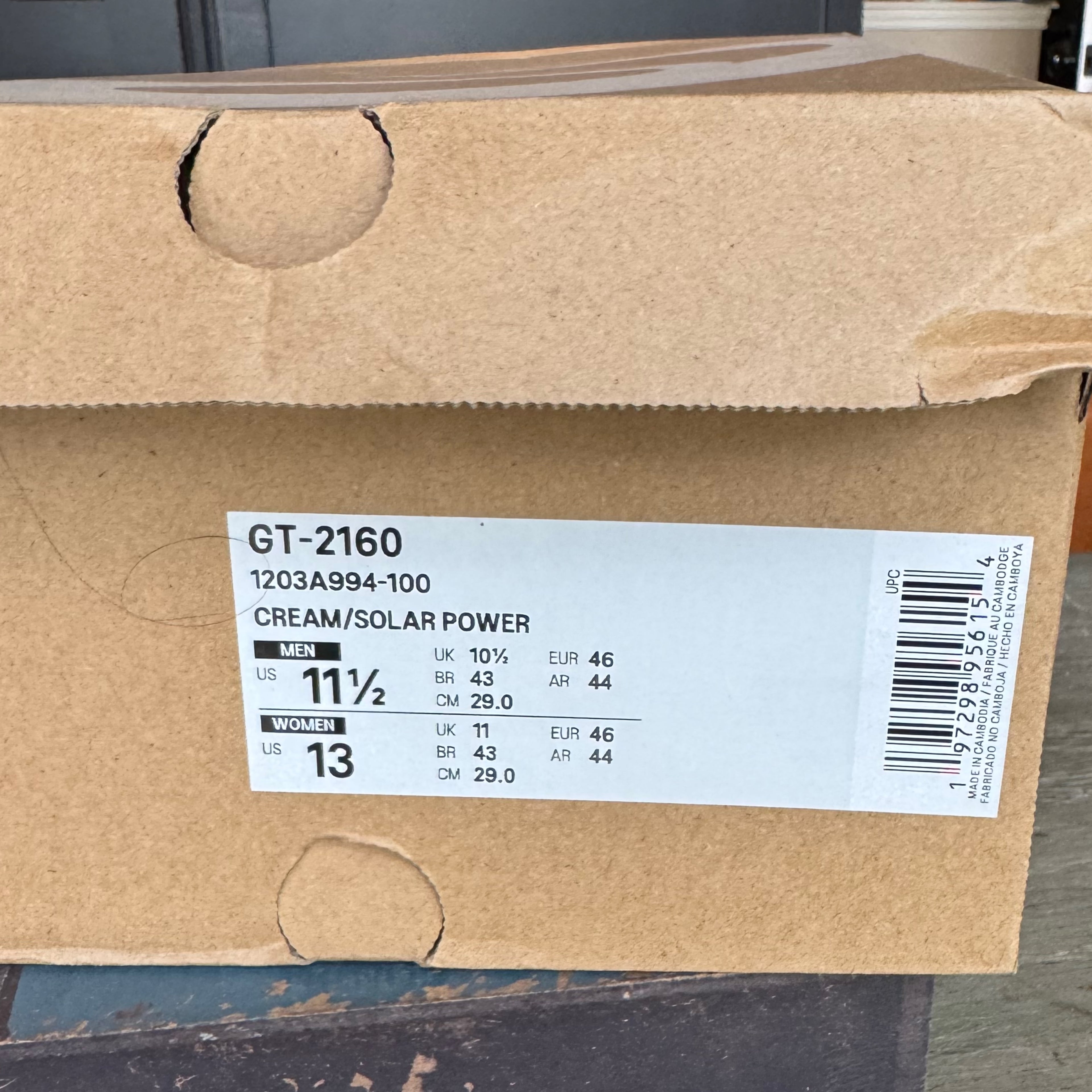 Kith x ASICS GT-2160 Cream Solar Power 2025 (USED)