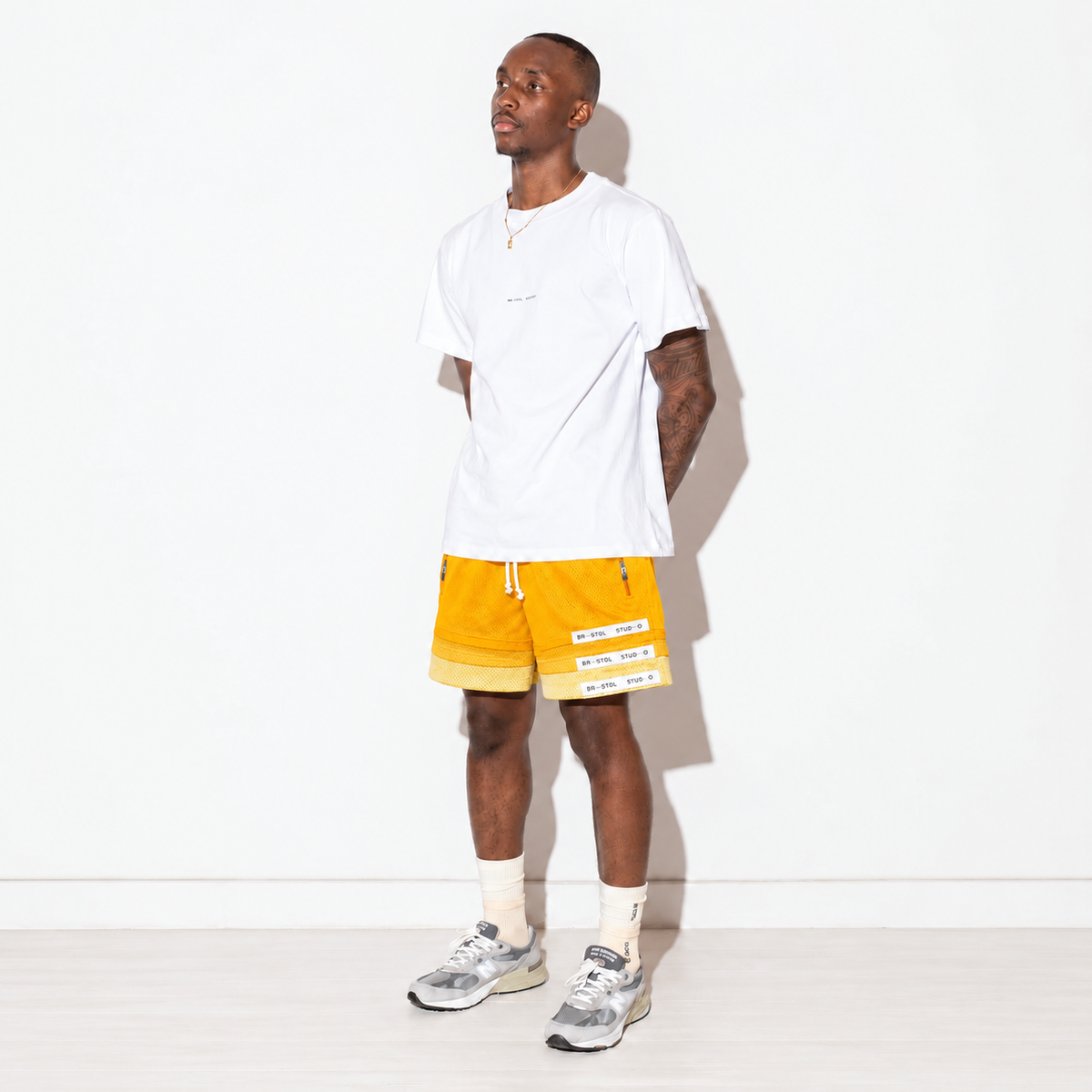 Bristol Studio Triple Hem Shorts Gold Lemon Pale Yellow 2022 (USED)