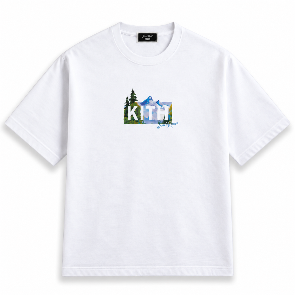 Kith for Bob Ross Mountain Classic Box Logo Tee White 2026