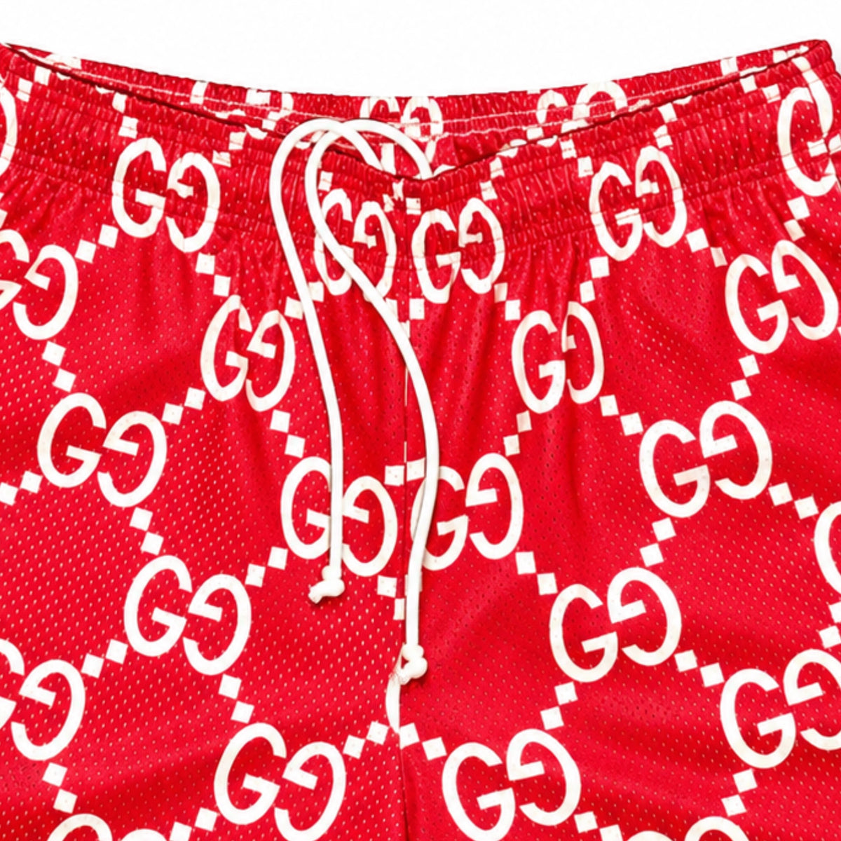 Bravest Studios Gucci-Inspired Mesh Monogram Shorts Red 2021 (USED)