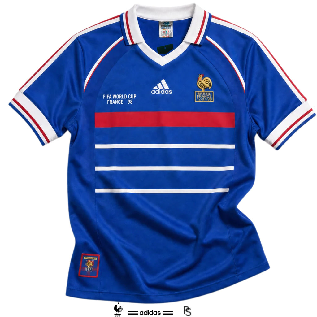 adidas France World Cup Replica Soccer Jersey Home Zinedine Zidane 1998