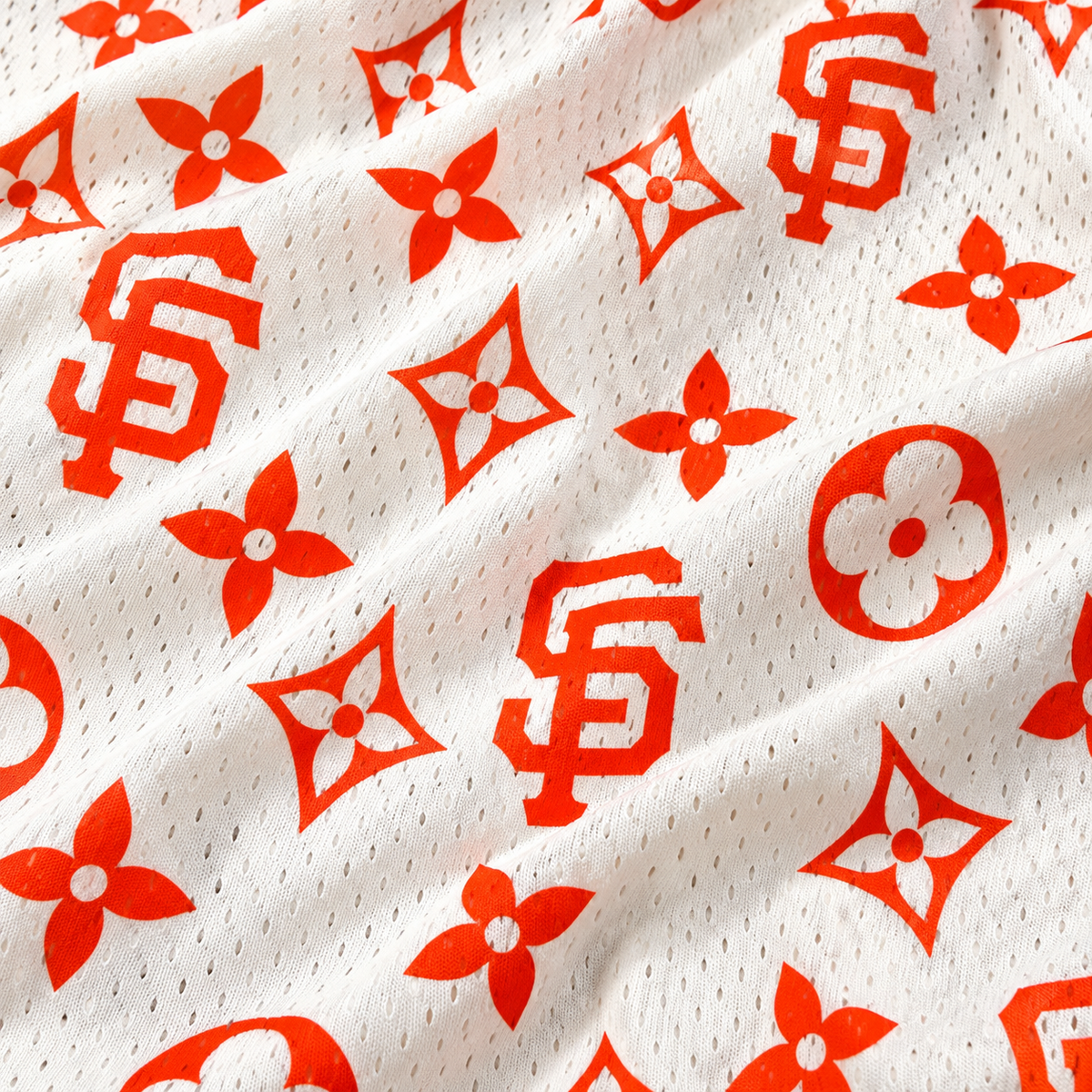 Bravest Studios San Francisco Giants Louis Vuitton-Inspired Mesh Monogram Shorts Cream 2021