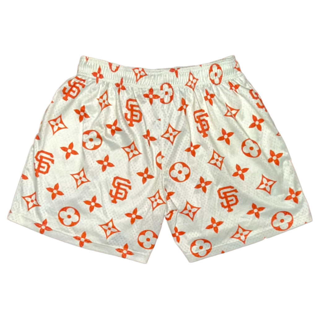 Bravest Studios San Francisco Giants Louis Vuitton-Inspired Mesh Monogram Shorts Cream 2021