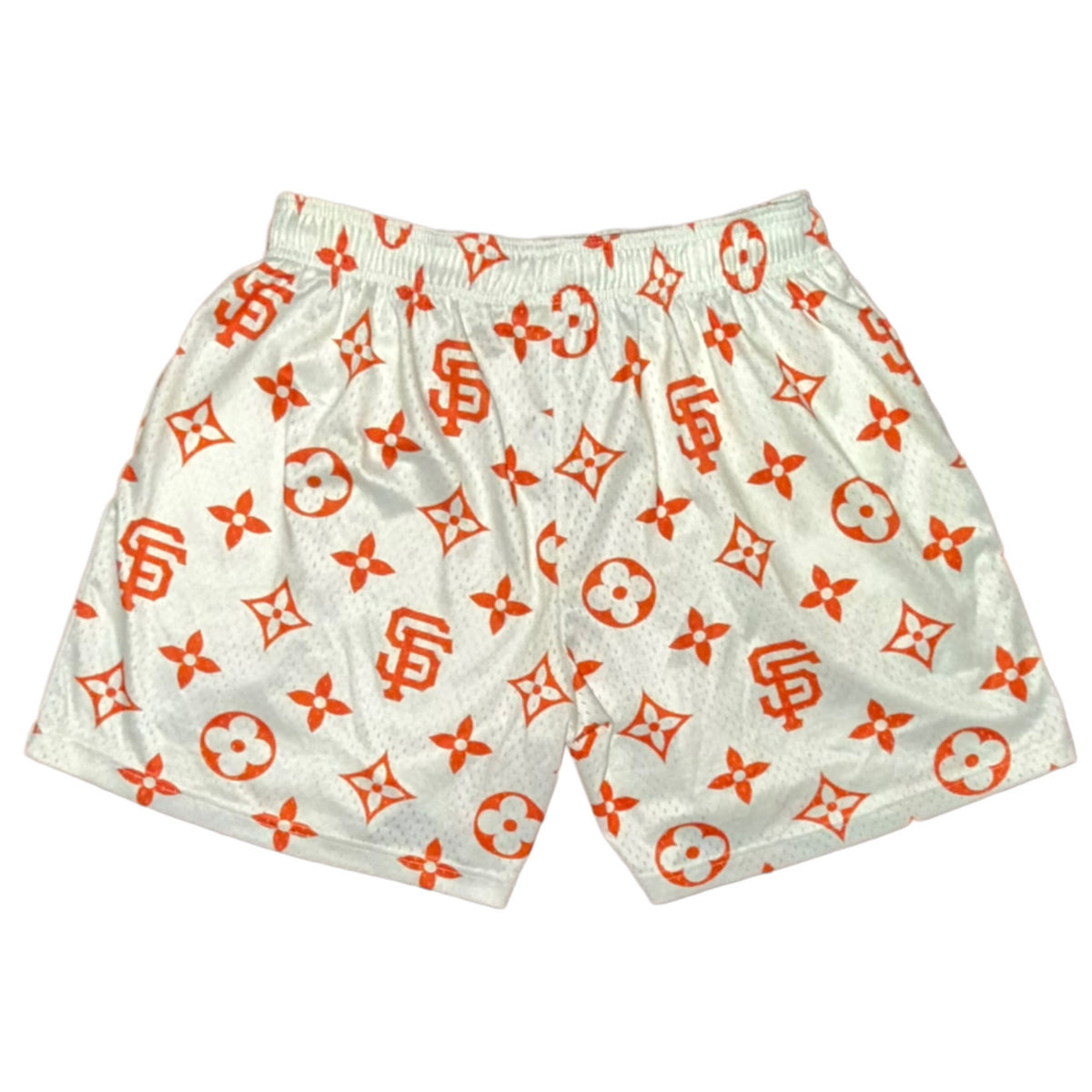 Bravest Studios San Francisco Giants Louis Vuitton-Inspired Mesh Monogram Shorts Cream 2021