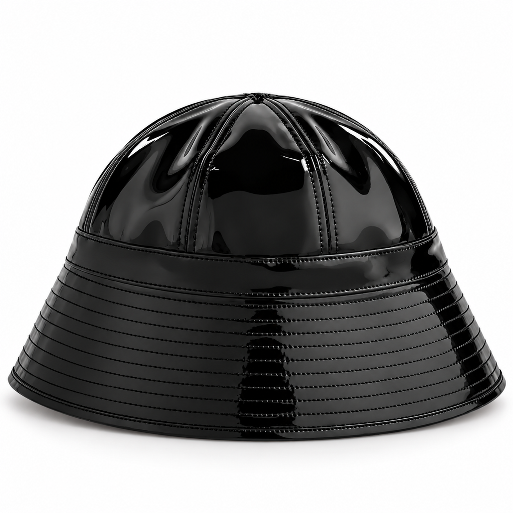 Aimé Leon Dore Patent Leather Bell Bucket Hat Jet Black 2024