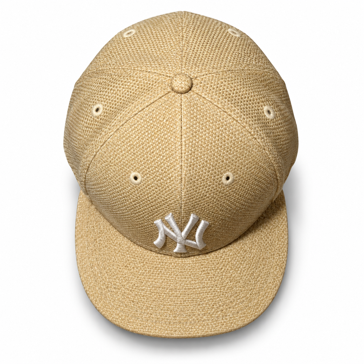Kith New Era New York Yankees Raffia Fitted Hat Natural 2025 (USED)