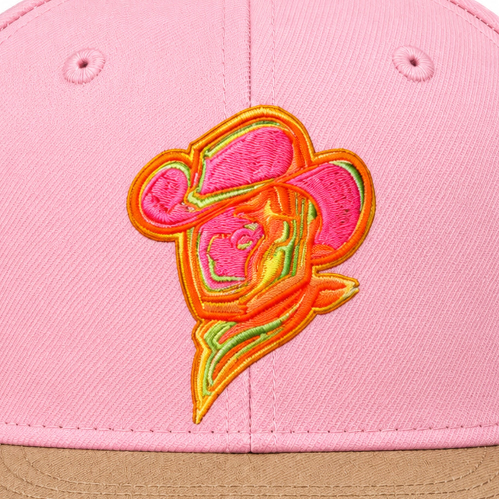 New Era MiLB Sugar Land Space Cowboys 59FIFTY Sherbet Collection Fitted Hat Pink Tan 2022