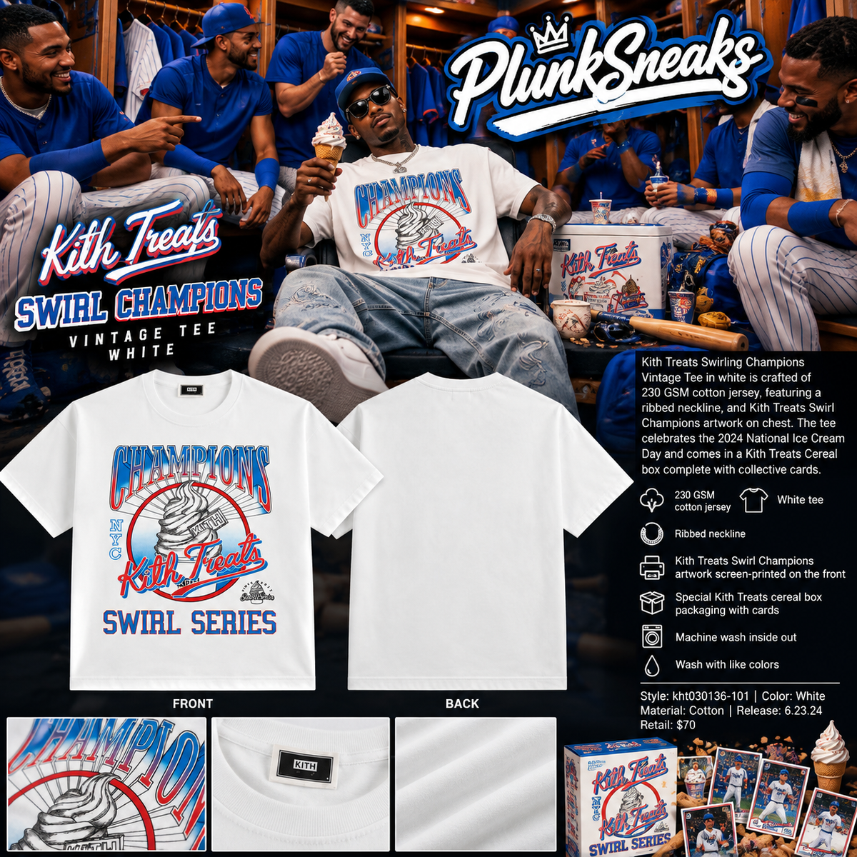 Kith Treats Swirling Champions Vintage Tee White 2024