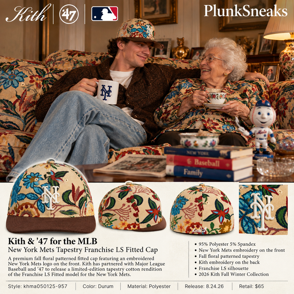 Kith & '47 for the MLB New York Mets Tapestry Franchise LS Fitted Cap 2026