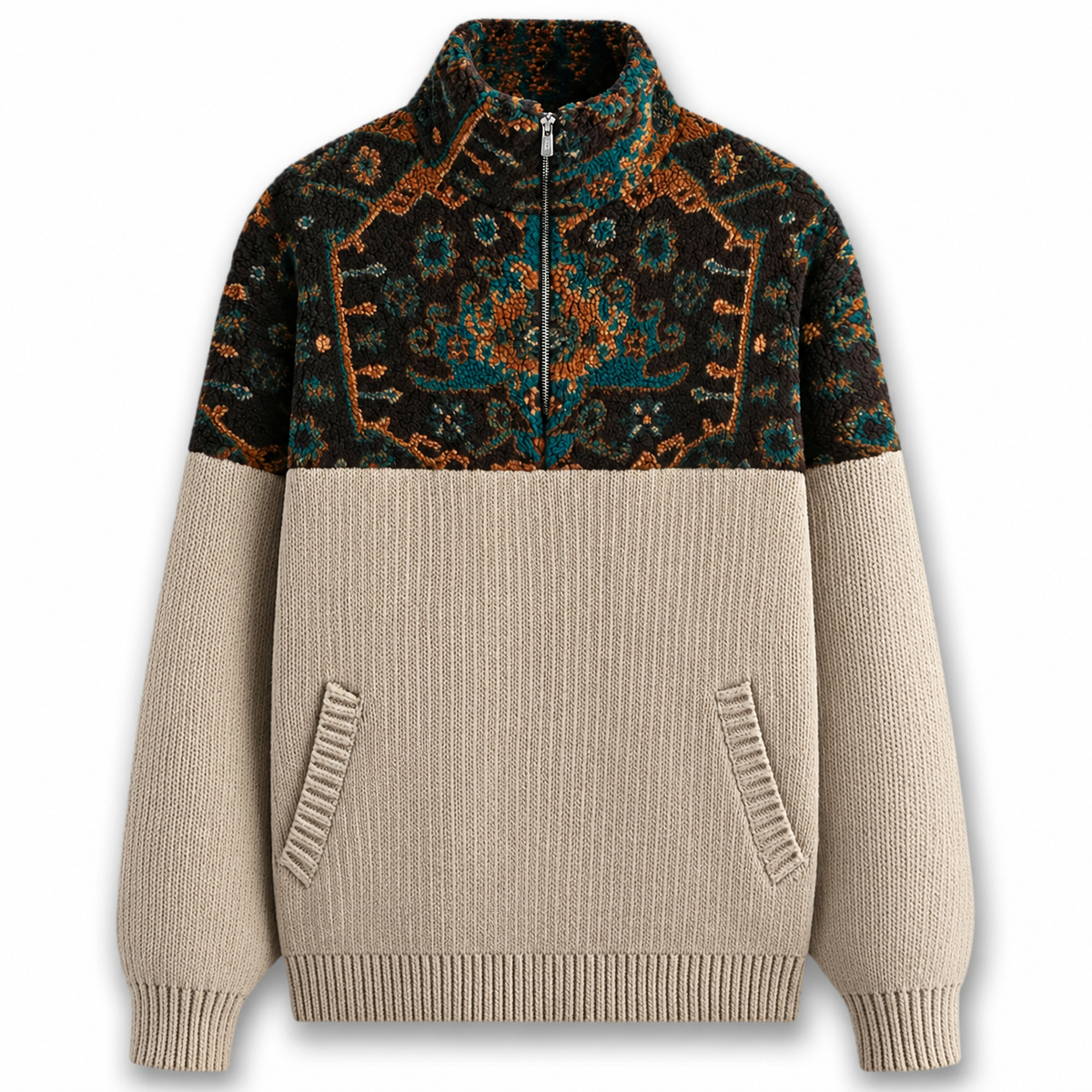 Kith Sebastian Quarter Zip Sweater Sandy Heather 2023 (New-)