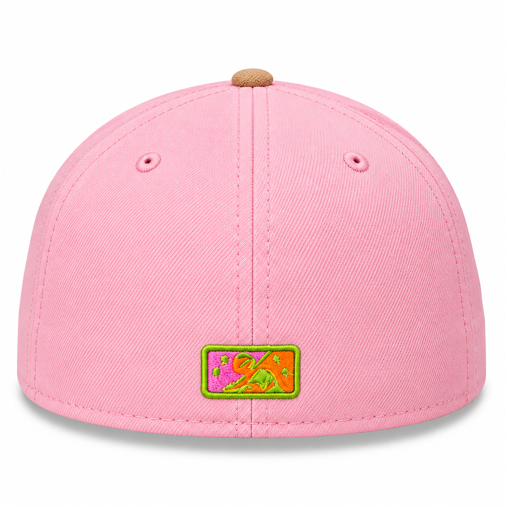New Era MiLB Sugar Land Space Cowboys 59FIFTY Sherbet Collection Fitted Hat Pink Tan 2022