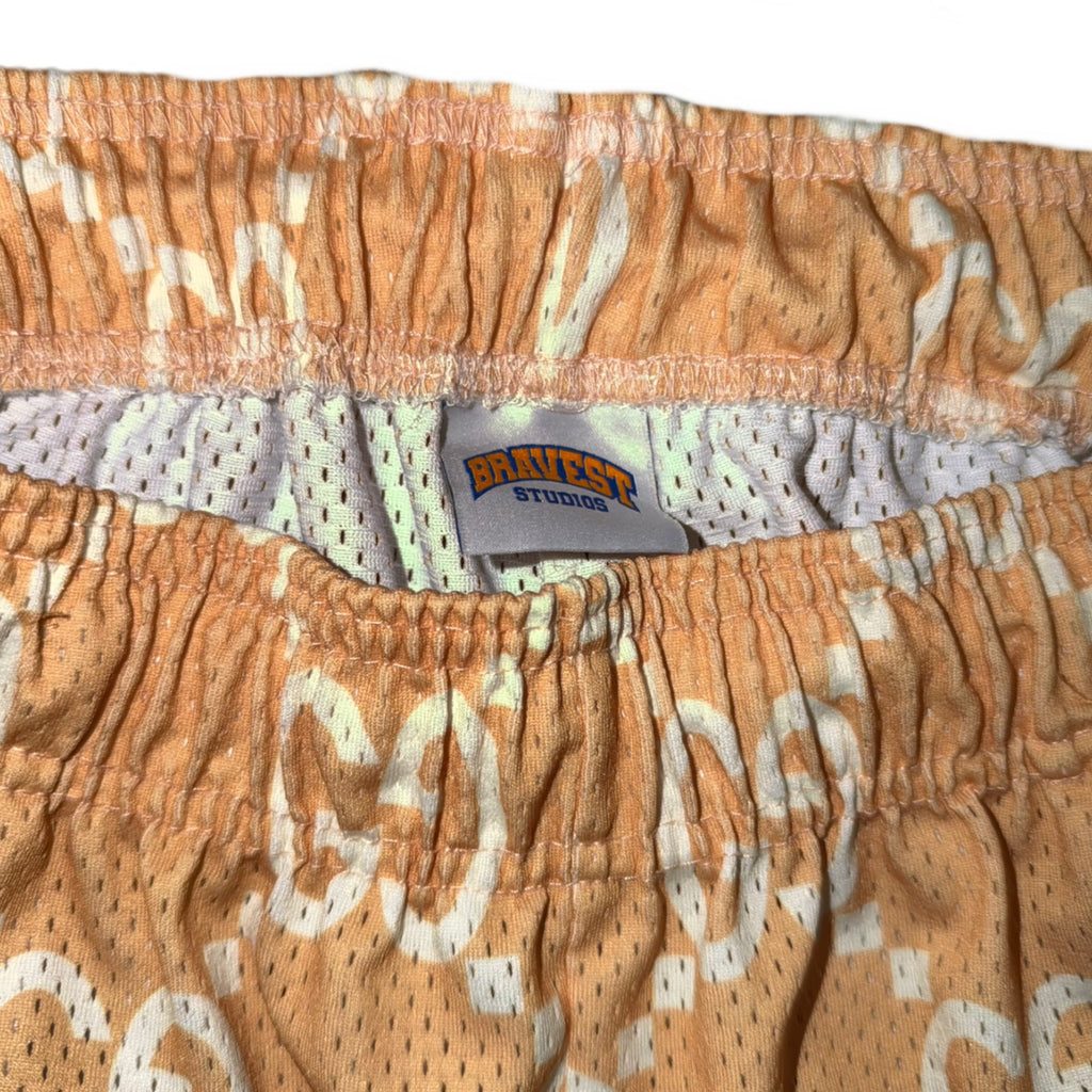 Bravest Studios Gucci-Inspired Mesh Monogram Shorts Salmon 2021 (USED)