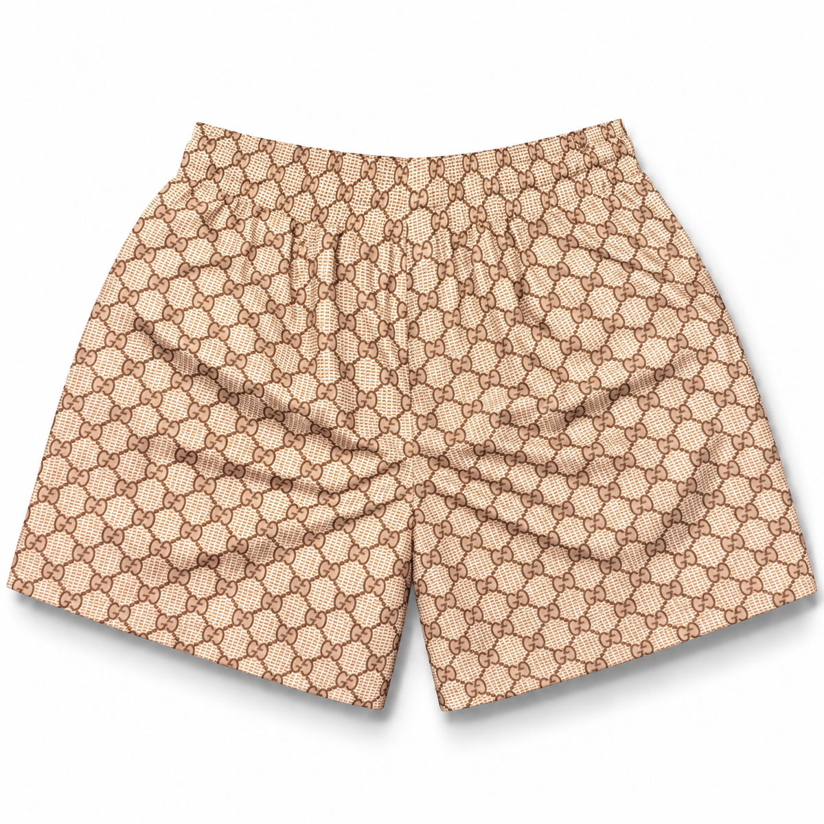 Bravest Studios Gucci-Inspired Mesh Monogram Shorts Tan 2020 (USED)