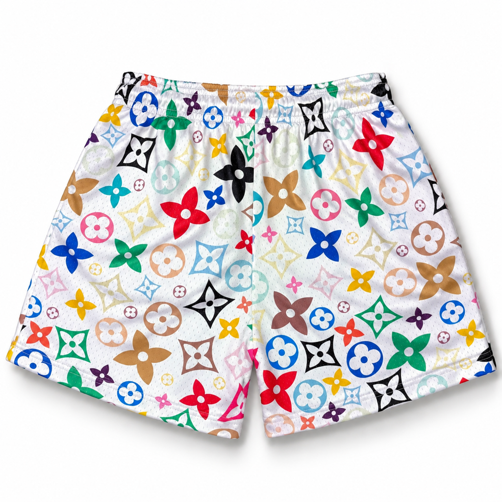 Mr Remade Louis Vuitton-Inspired Mesh Monogram Shorts White 2021 (USED)