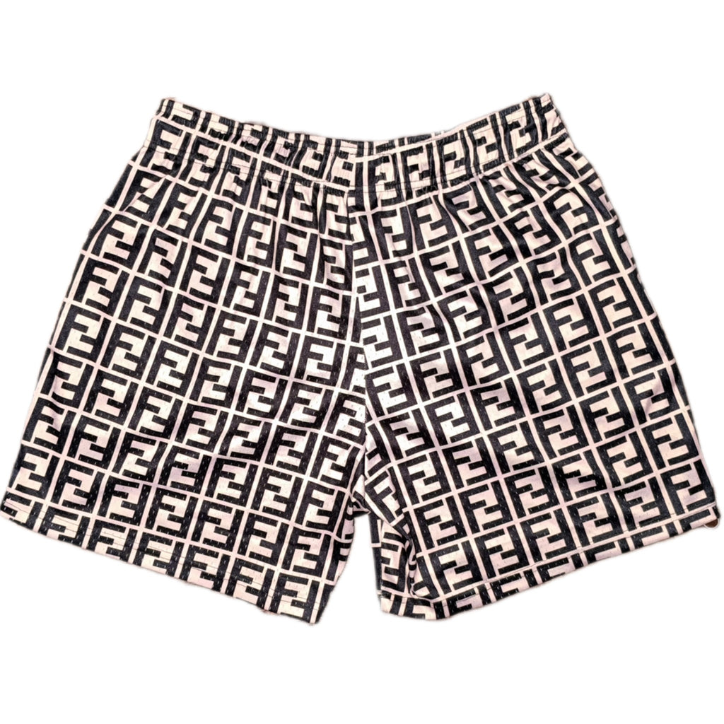 Mr Remade Fendi-Inspired Mesh Monogram Shorts Cream 2021 (USED)