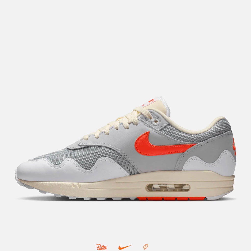 Patta Nike Air Max 1 Waves White Hyper Crimson 2026