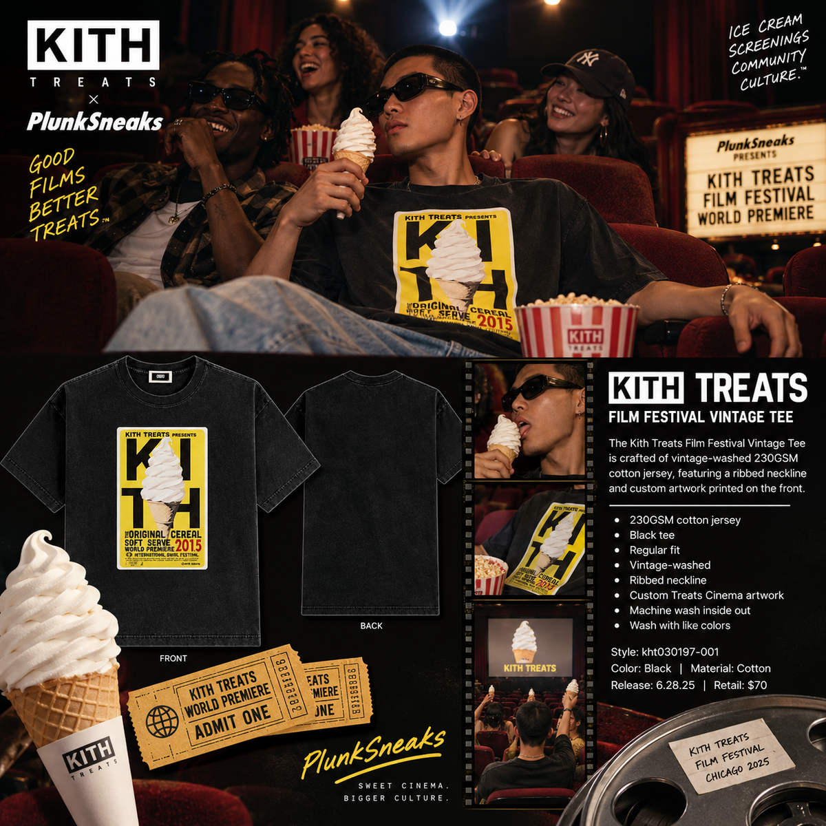 Kith Treats Film Festival Vintage Tee Black 2025