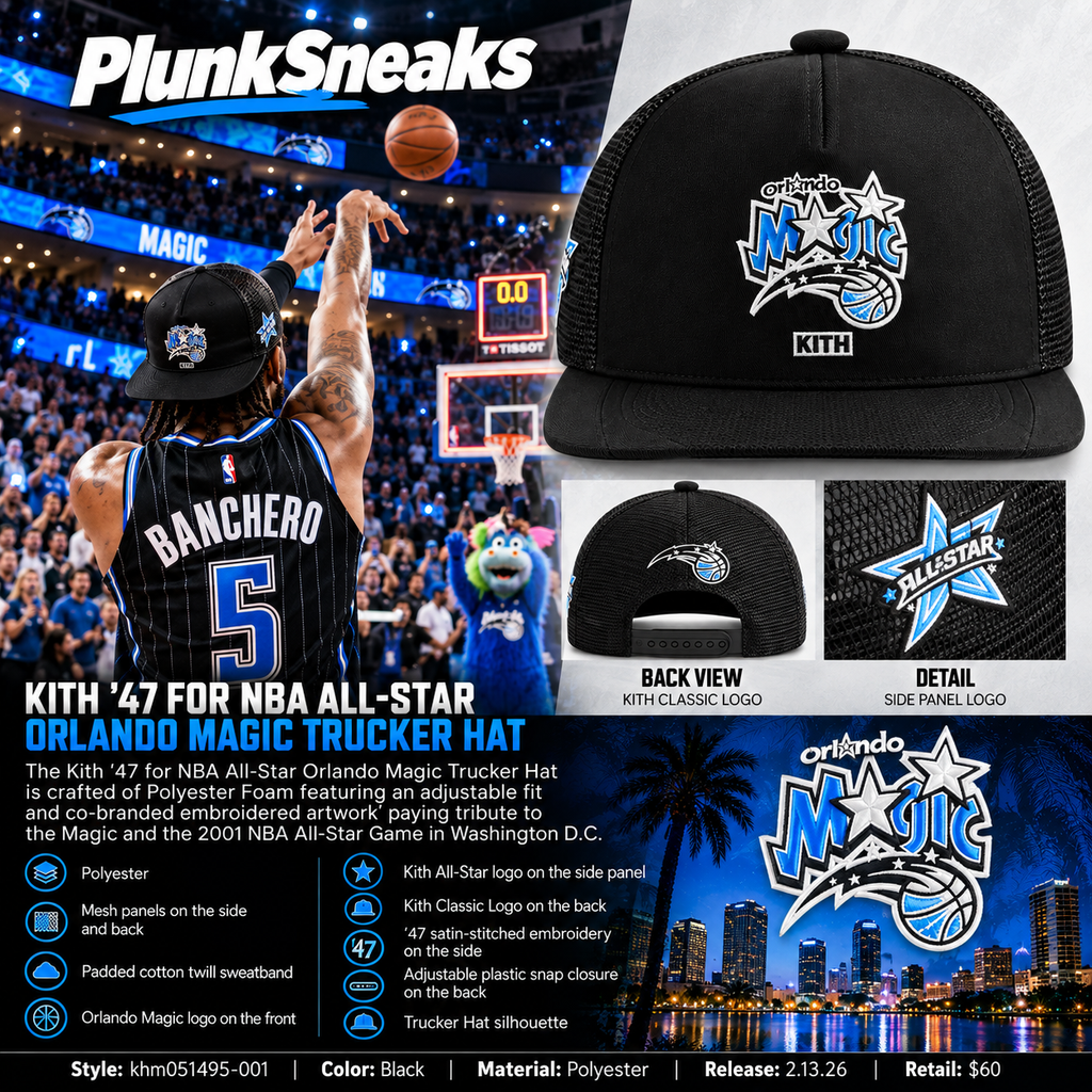 Kith & '47 for NBA All-Star Orlando Magic Trucker Hat Black 2026