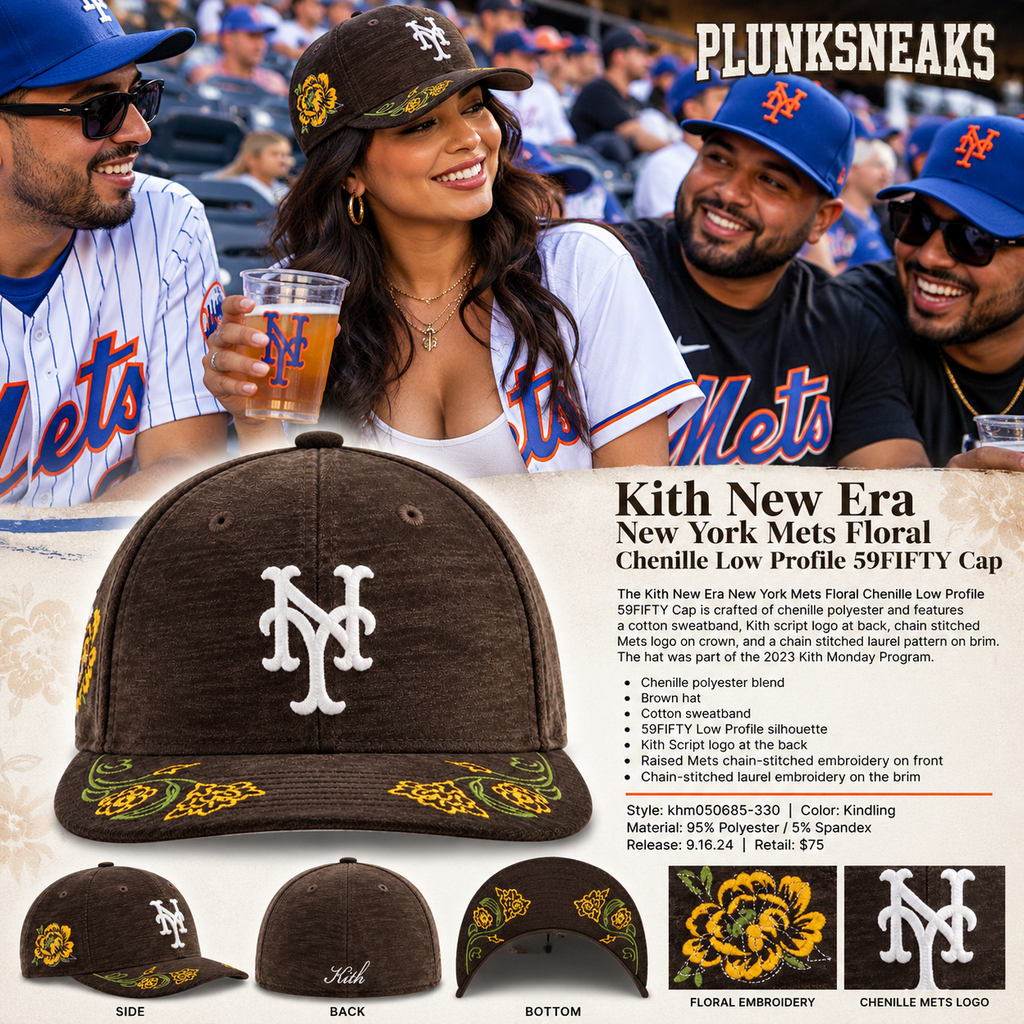Kith New Era New York Mets Floral Chenille Low Profile 59FIFTY Fitted Cap Kindling 2024