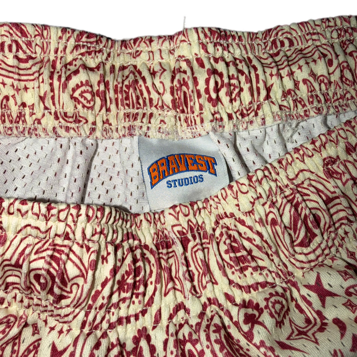 Bravest Studios Bandana Mesh Shorts Cream Red 2022 (USED)