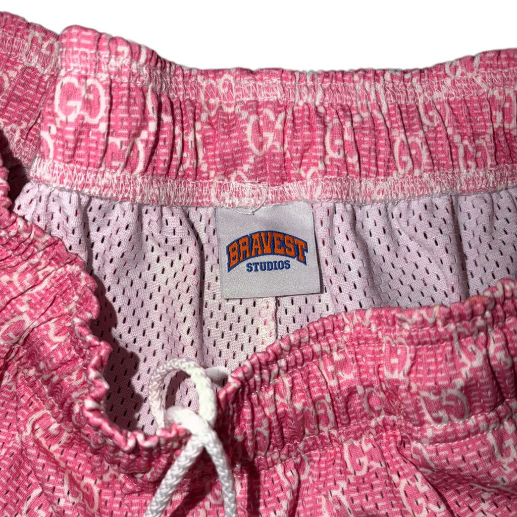 Bravest Studios Gucci-Inspired Mesh Monogram Shorts Pink 2020 (USED)